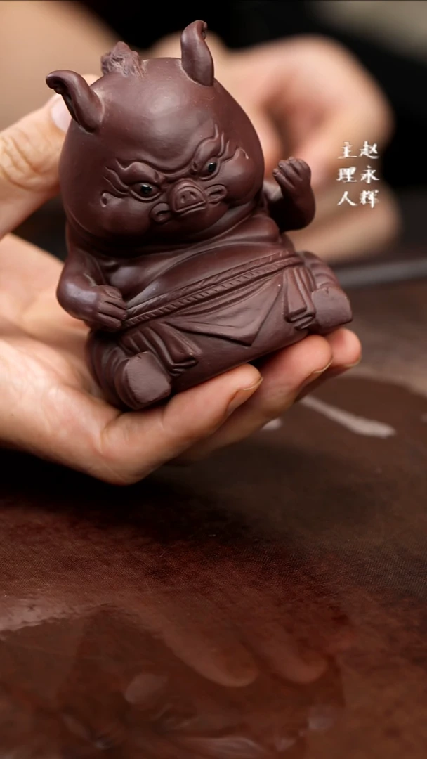 紫砂茶宠猪有福，。，