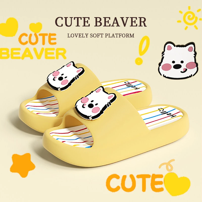 ECAC可爱小狗凉拖鞋女2026新款夏季室内居家洗澡EVA厚底防滑拖鞋