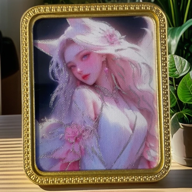 性感粉色狐娘娘唐卡