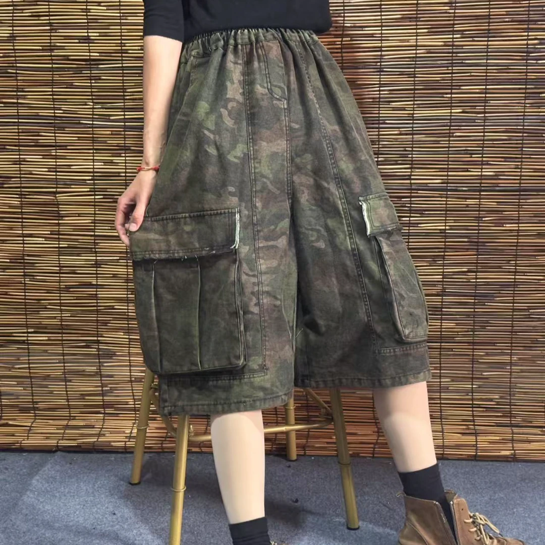 春季新品炒色做旧休闲百搭迷彩工装裤（90-150斤）
