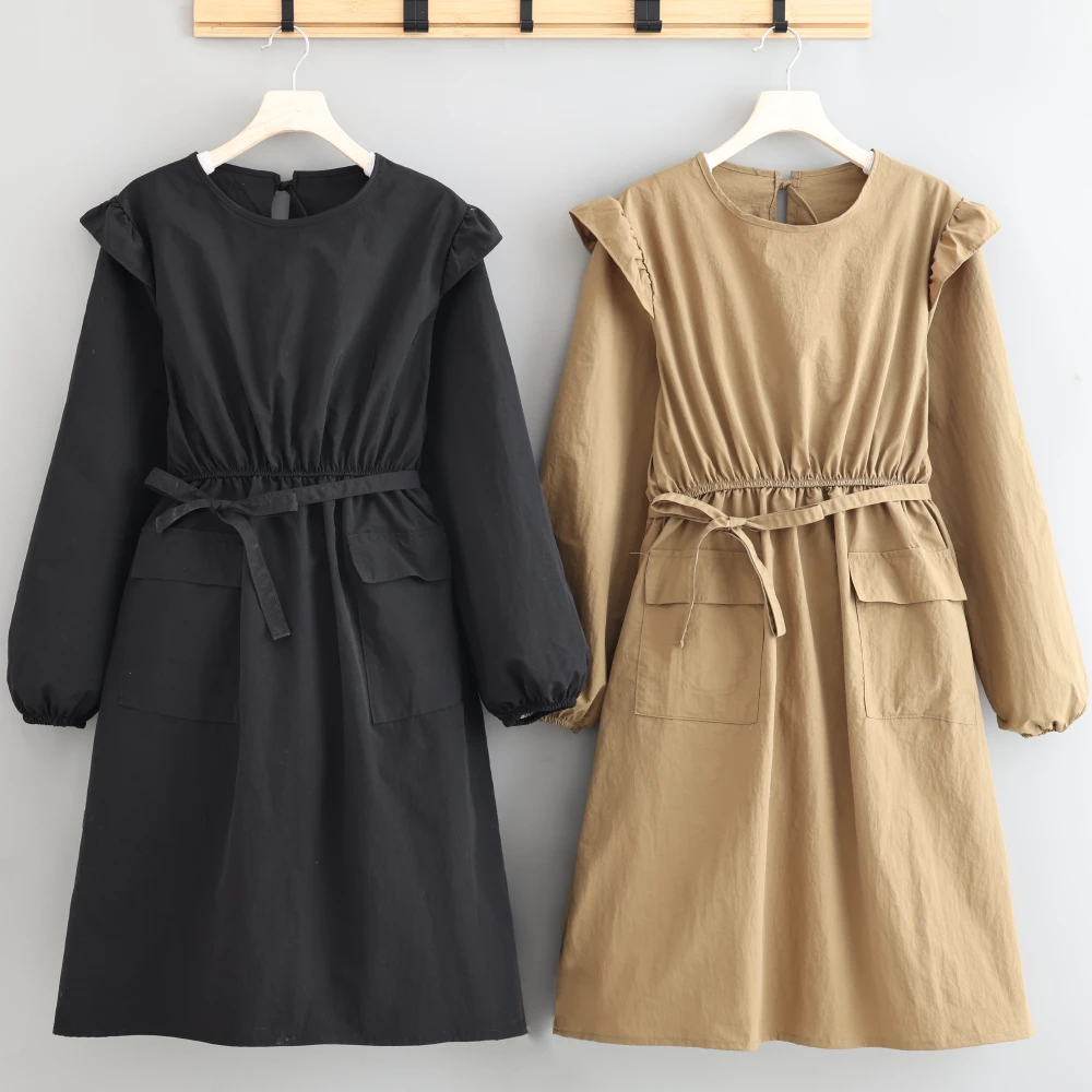 网红新款长袖反穿罩衣耐脏防泼水上班围裙成人家用厨房做饭工作服