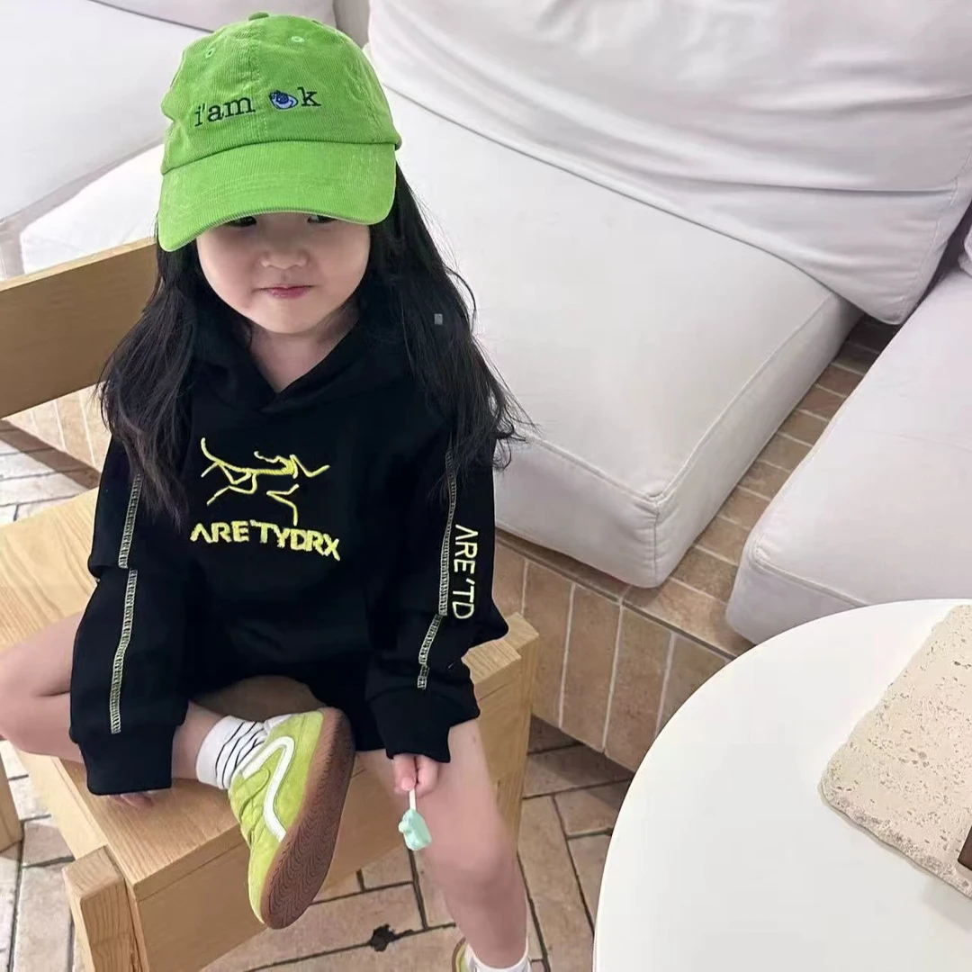 壹妈韩版童装女童秋装新款套装洋气儿童百搭时髦卫衣休闲黑色短裤