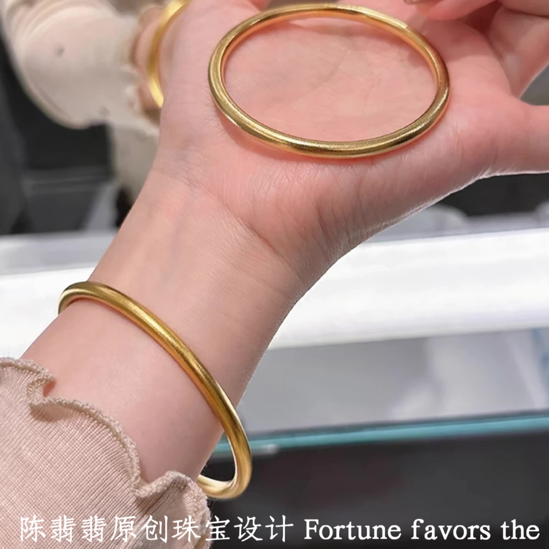 铜合金手镯 古法传承金色手镯金店同款手镯子不掉色高级款