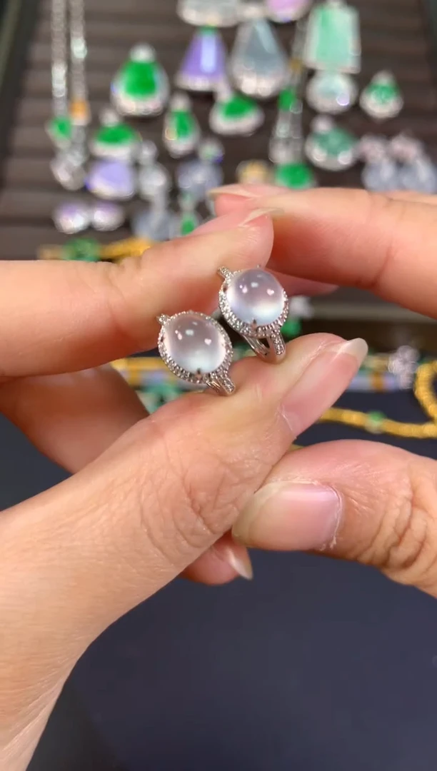 【闪购商品】翡翠耳饰18K金镶嵌A627|5980