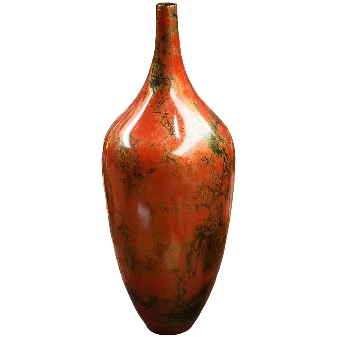 大漆工艺花瓶细口玄关装饰