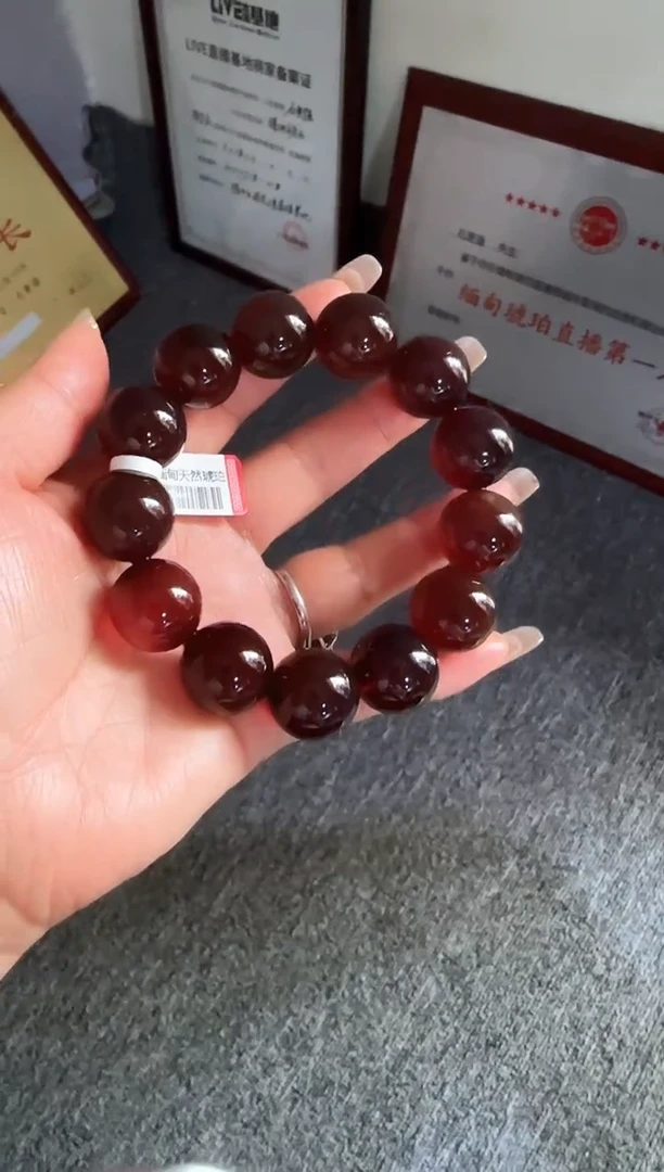 手串琥珀未镶嵌傲**云#35缅甸琥珀血珀手串19+mm