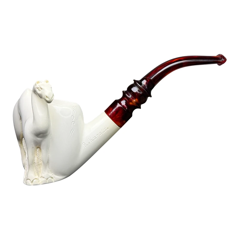 SMS土耳其进口手工雕刻骆驼海泡石烟斗
