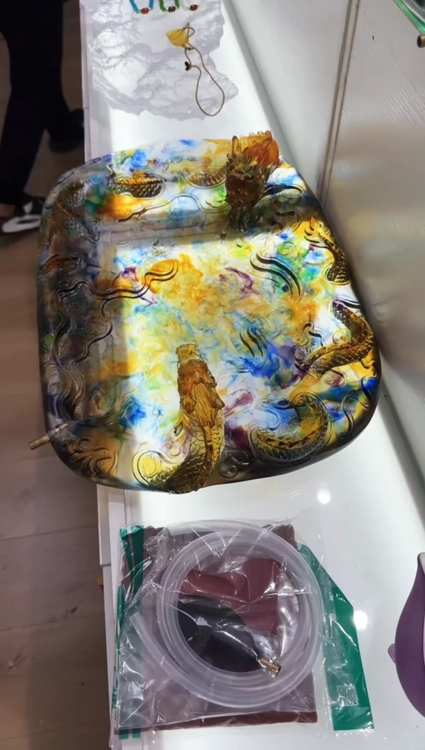 手工艺品琉璃古法琉璃茶盘