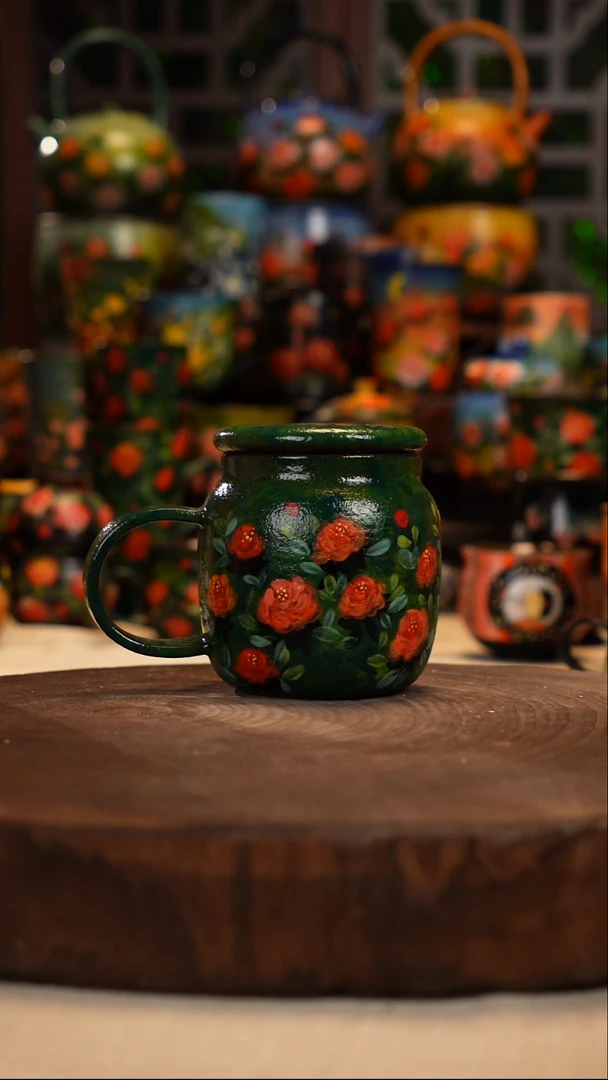 紫砂油画手绘釉下彩