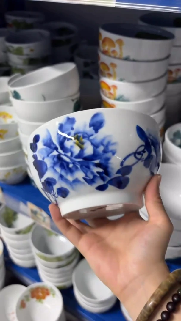 瓷片景德镇手绘釉中彩（食品级）大号罗汉碗