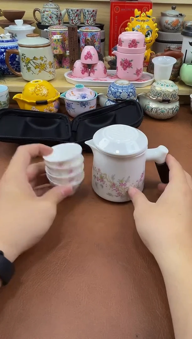 陶瓷茶具摆件旅行套组