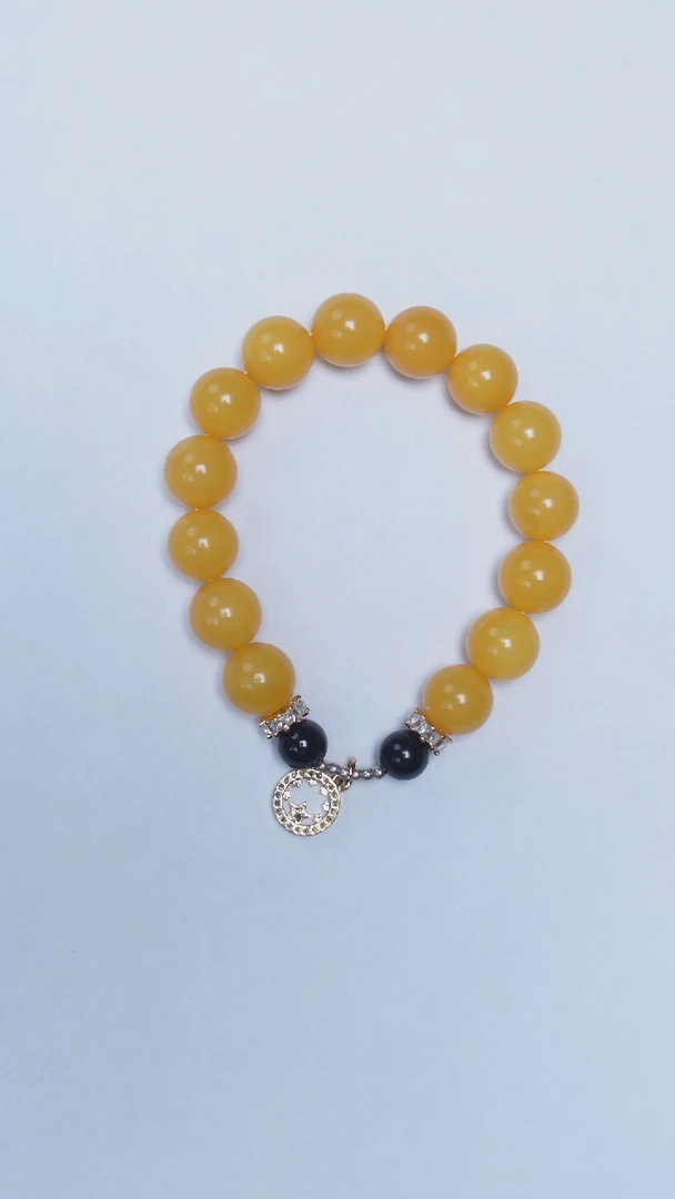 未镶嵌琥珀手链焦皮圆珠手串11mm