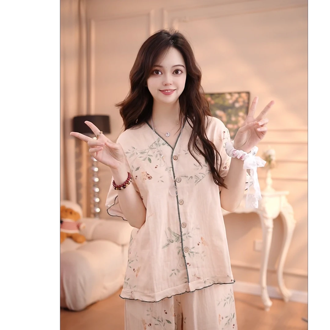 清货【晚禾】三件套 甜美棉夏天薄款舒适纯棉纯棉休闲QQ