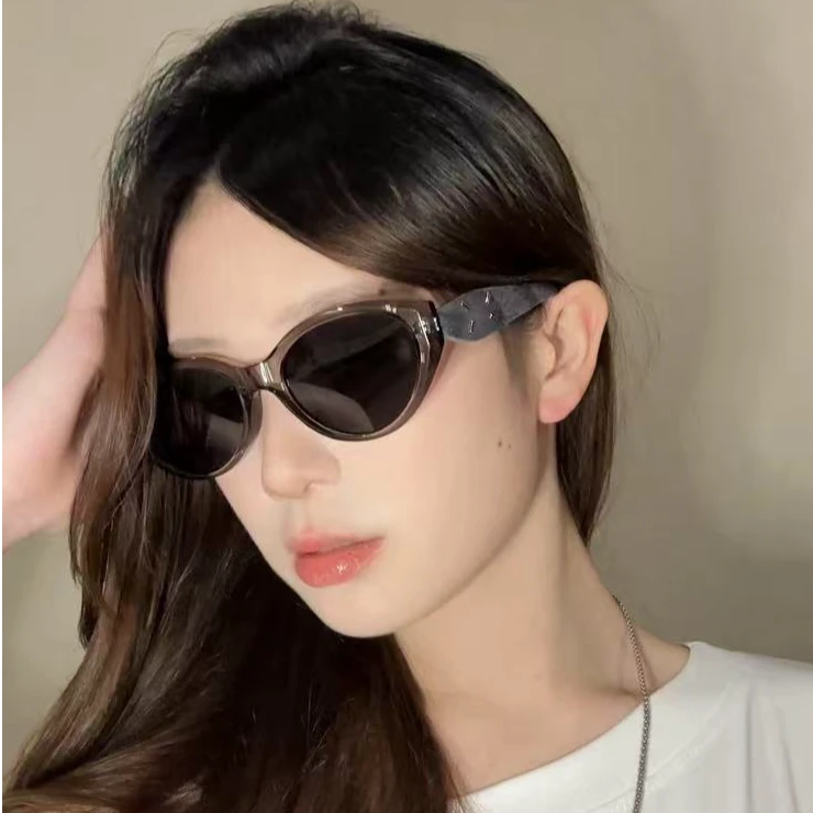 墨镜女款2025新款高档撞色显脸小猫眼镜防紫外线防眩光太阳镜