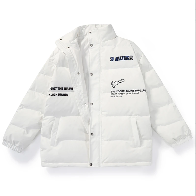 专柜潮牌羽绒服宽松潮加厚保暖白鸭绒黑色百搭情侣男女时尚休闲