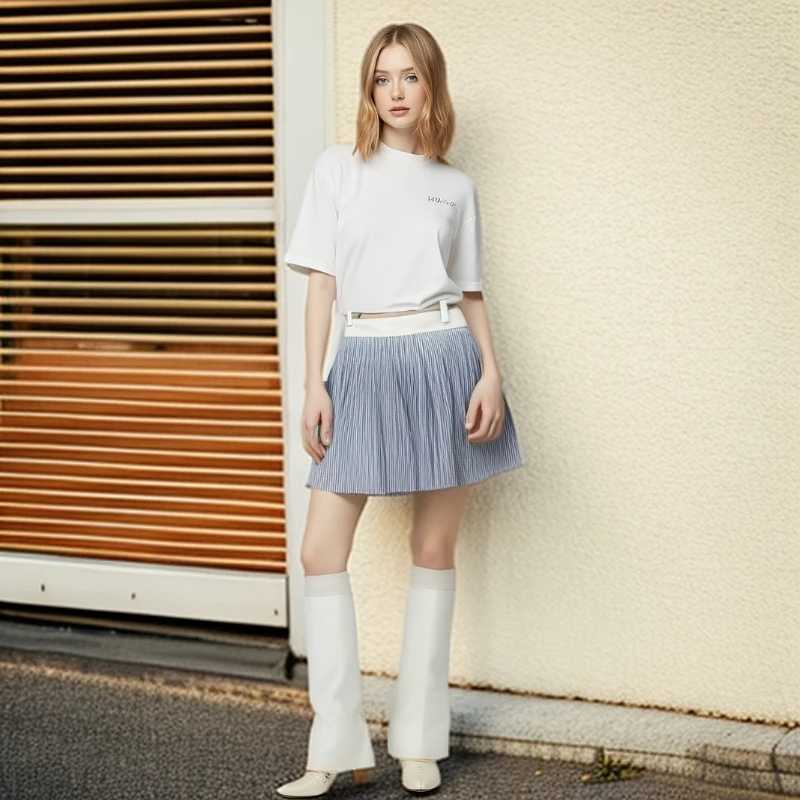 99新 THOMBROWNE 汤姆布朗/TB短裙/TB条纹棉质短裙/1码/0001452
