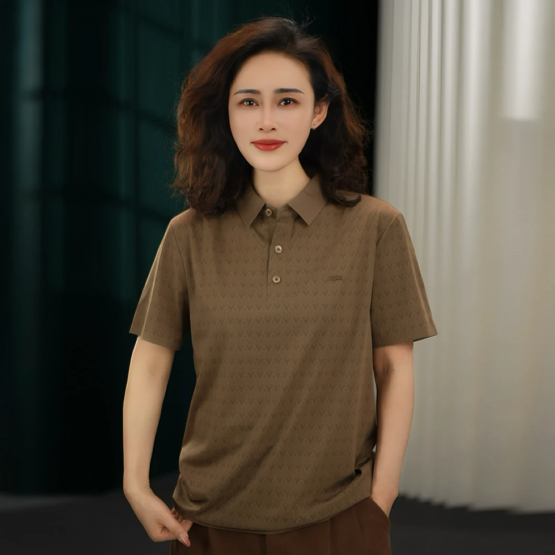 男士【高定无痕凉感冰丝】免烫高弹POLO休闲商务锦氨舒适透气T7121