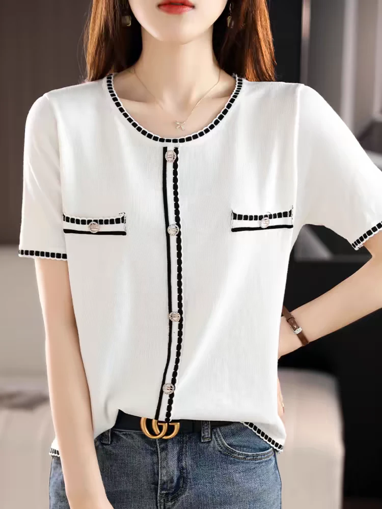 018【霞姐推荐】春夏新款大码百搭针织衫