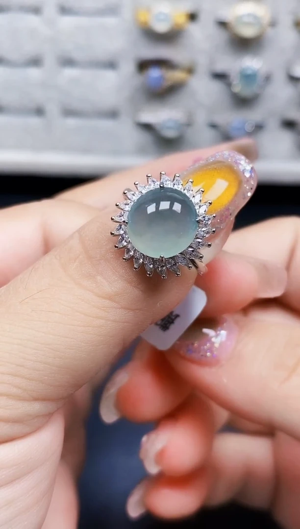 银S925镶嵌戒指翡翠9625