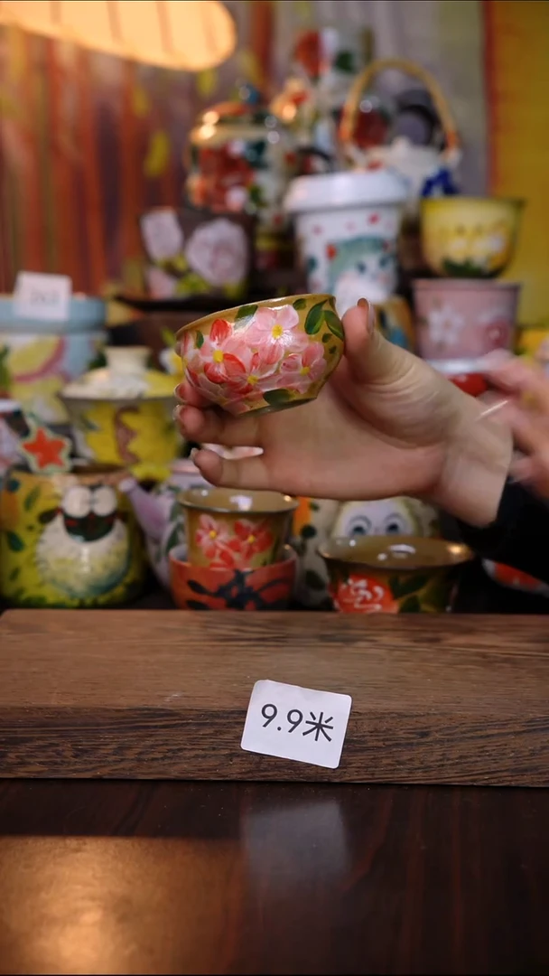 杯子陶泥垚手作 景德镇手工手绘陶瓷器物