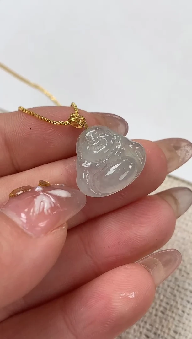 【闪购商品】翡翠吊坠(不含链)18K金镶嵌 佛公