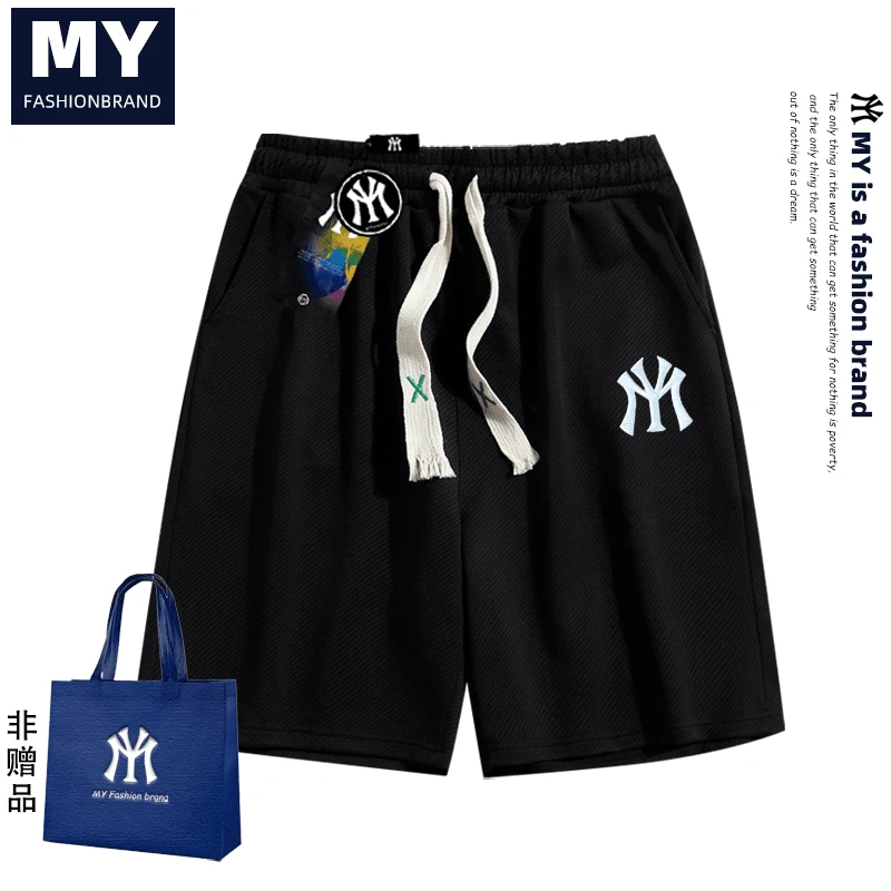 MY正品潮牌刺绣休闲短裤男款夏季美式百搭宽松情侣五分裤男女同款