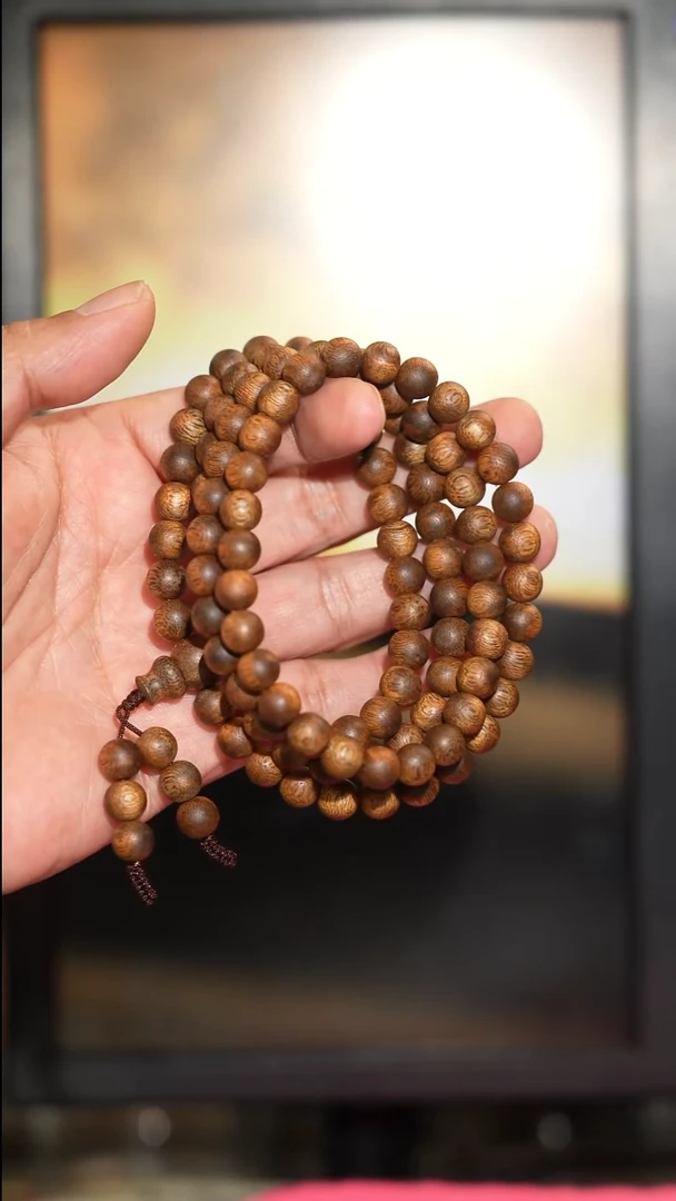 沉香手串煜海南绿奇楠霸王岭8mm圆珠长串