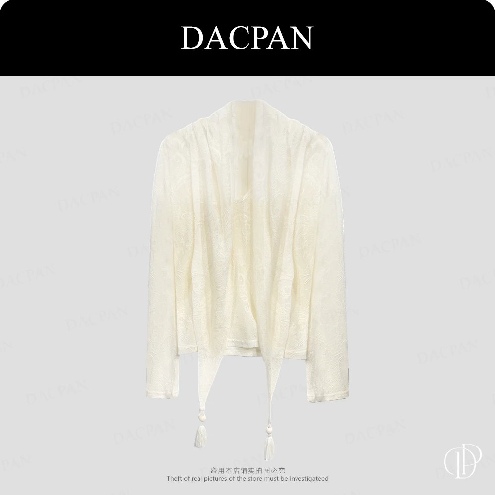 DACPAN-“月光舒曼”提花羊-毛披肩真两件上衣  2025/盼·PP 5111