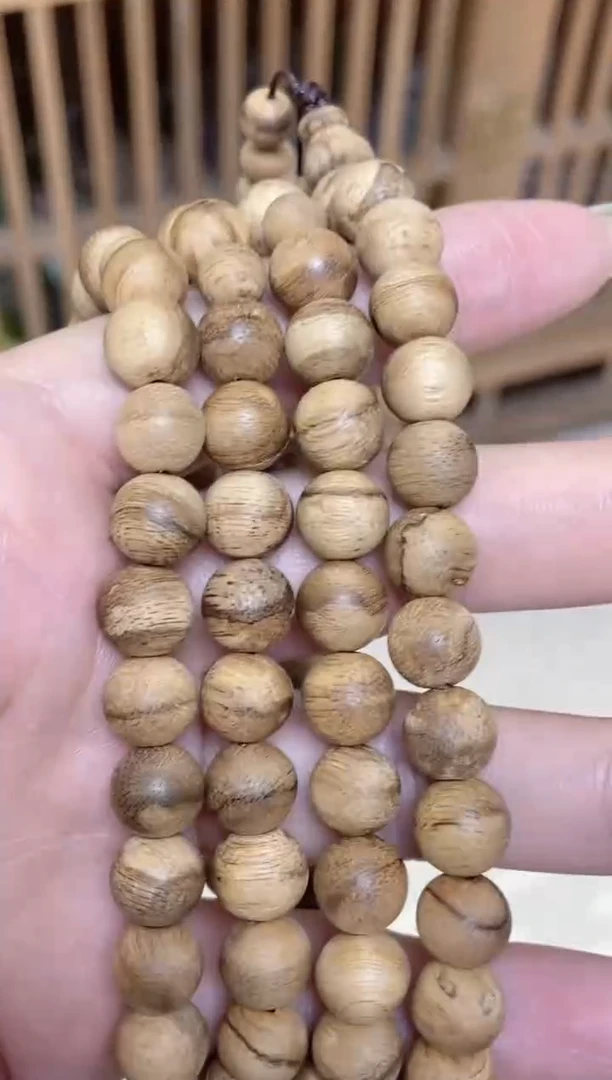 手串沉香马尼涝圆珠长串0.9虫漏多样性发其一