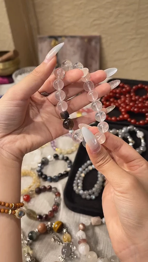 水晶摆件未镶嵌甄选专属 灰月光六芒星粉水孤品 仅此一条