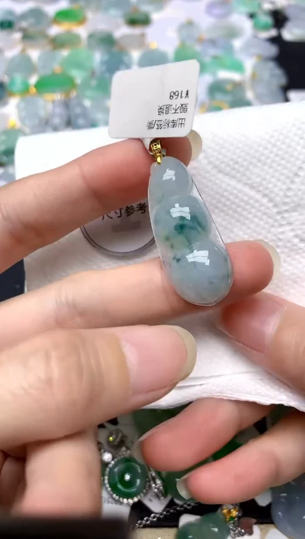 颈饰银S925镶嵌翡翠天然A货翡翠