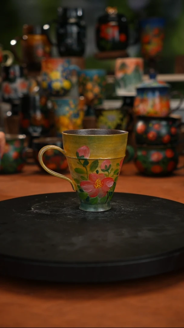 紫砂油画手绘釉下彩