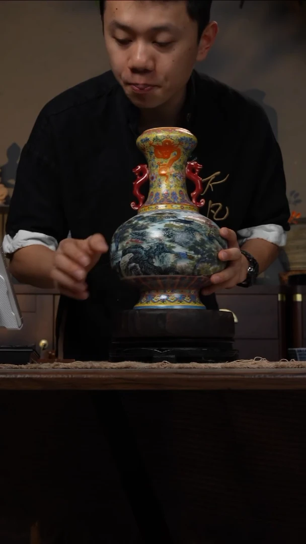 摆件WN问泥景德镇陶瓷花瓶摆件