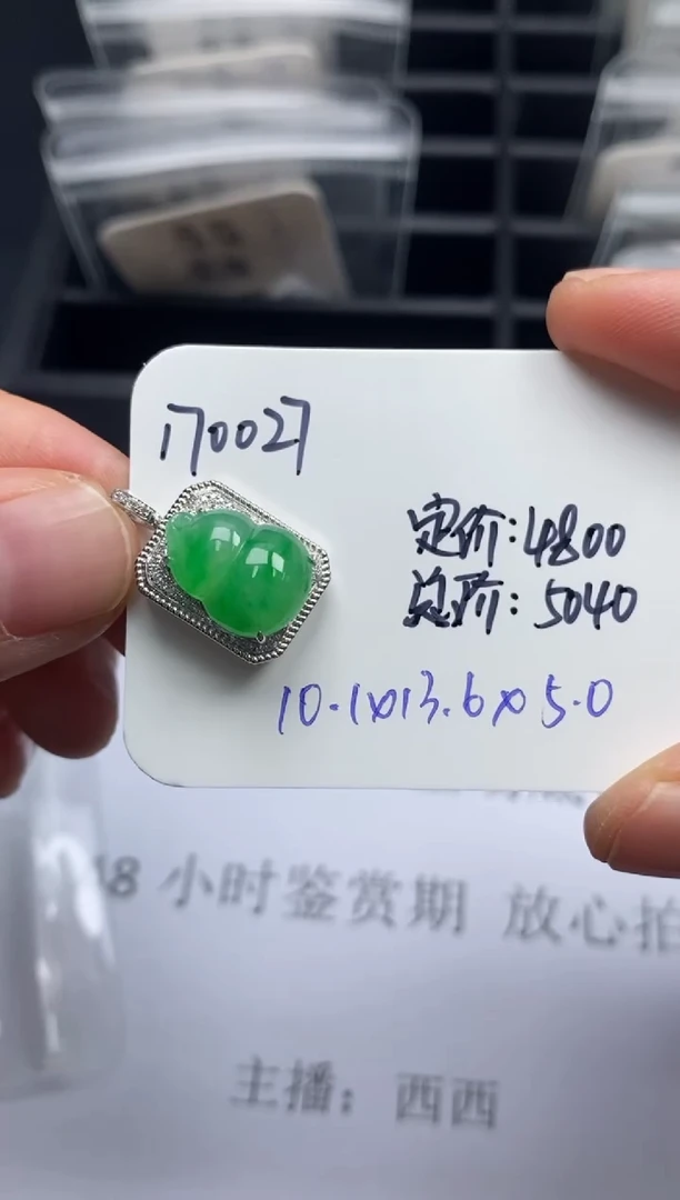 吊坠(不含链)18K金镶嵌翡翠170027