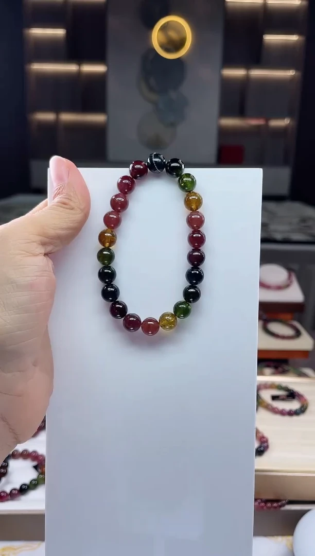 未镶嵌单圈手串碧玺（多样性发一条）Q