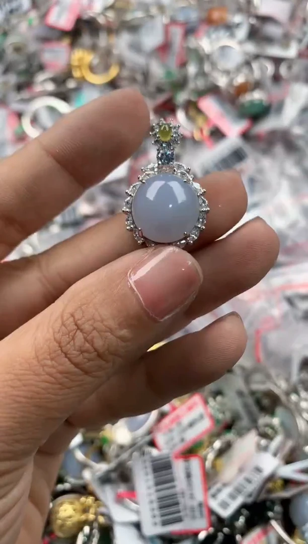 银S925镶嵌戒指翡翠141414---6