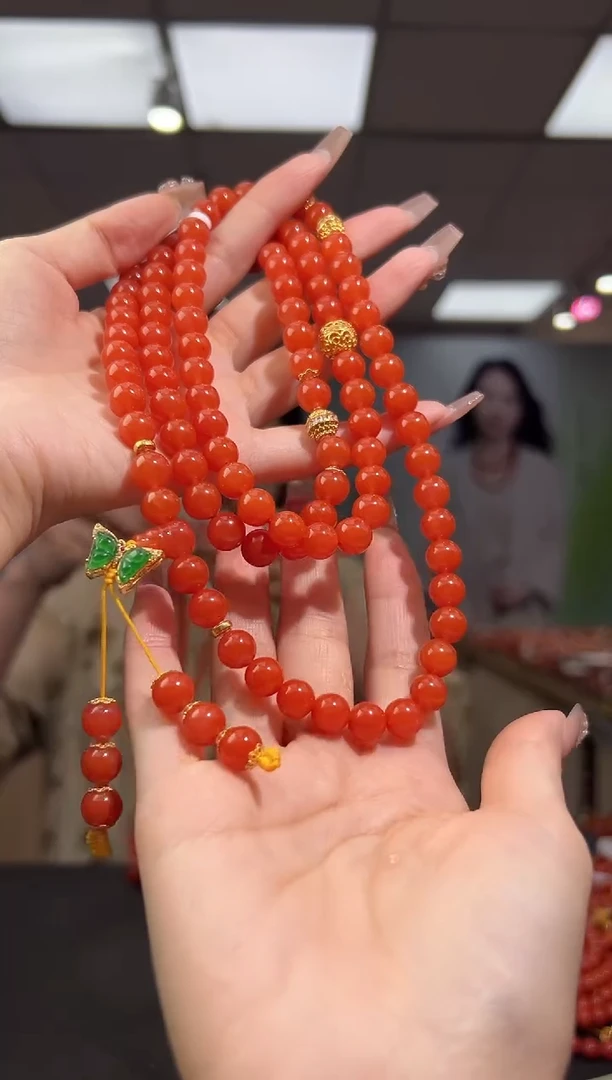 未镶嵌珠串南红玛瑙9.28-8mm（多样式发其一)81070307888