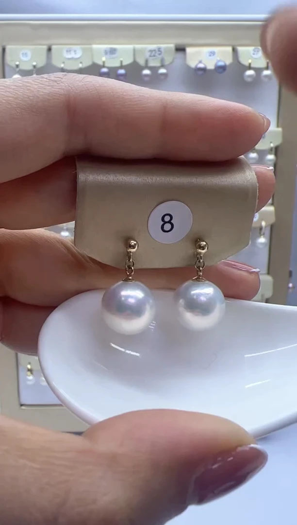 【闪购商品】淡水珍珠耳饰银S925镶嵌8