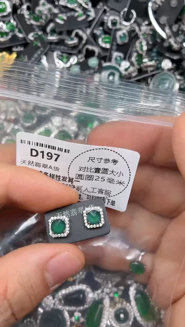颈饰未镶嵌翡翠D197耳钉