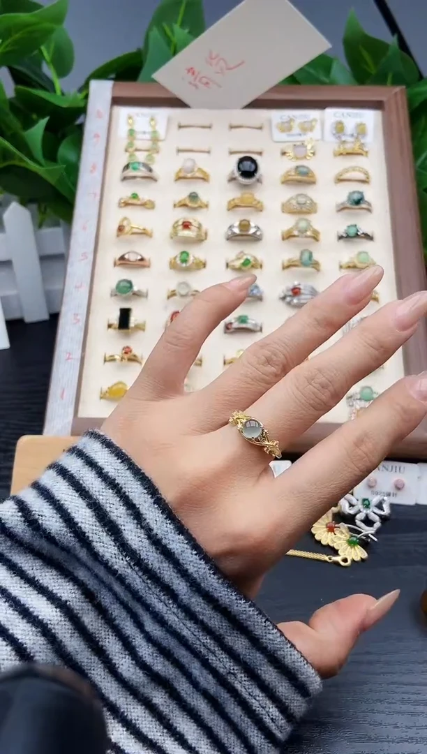 银S925镶嵌戒指翡翠12