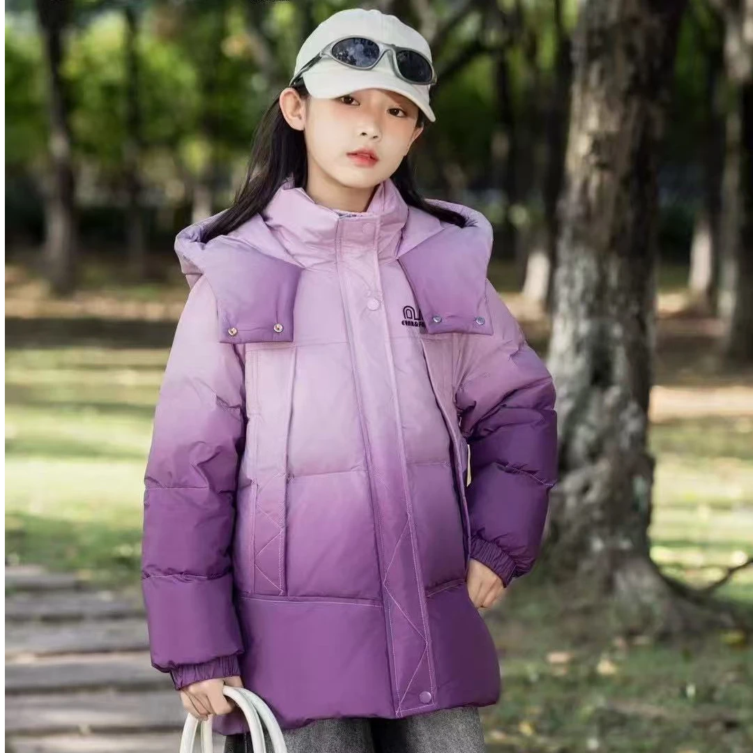 冬季新款女大童渐变色非国标羽绒服欣琪贝贝24-60