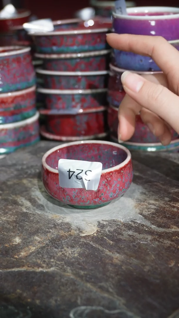 摆件陶精品窑变钧瓷茶器