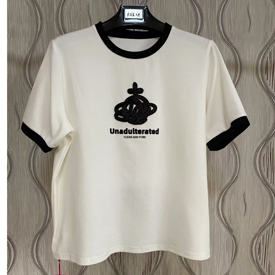 胖人坊新款大码撞色圆领小衫4470   衣长66 124