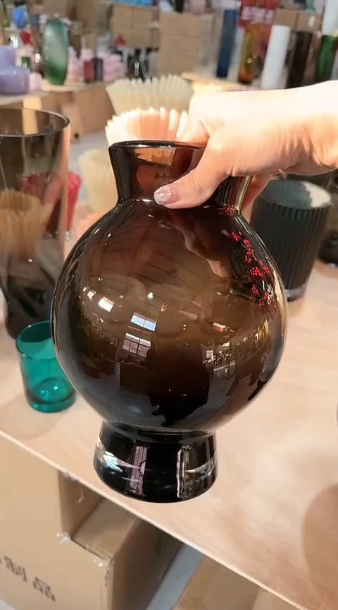 【闪购商品】玻璃黑色大肚