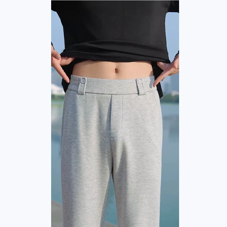 秋季新款纯色轻奢休闲裤垂感挺括显瘦潮流直筒裤防刮耐磨品质男裤