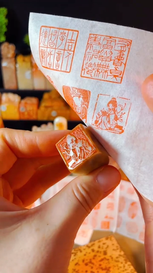 【闪购商品】巴林石印石手工篆刻《古风少女》2.0