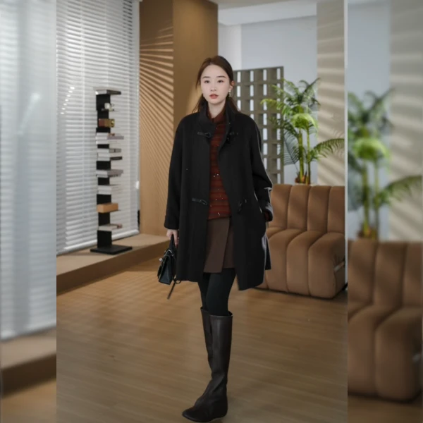 HELA AOMI “帕丁大衣”绵羊毛60.2%+山羊绒13.5%大衣CY5DM85515