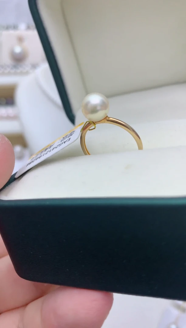 银S925镶嵌戒指海水珍珠w64