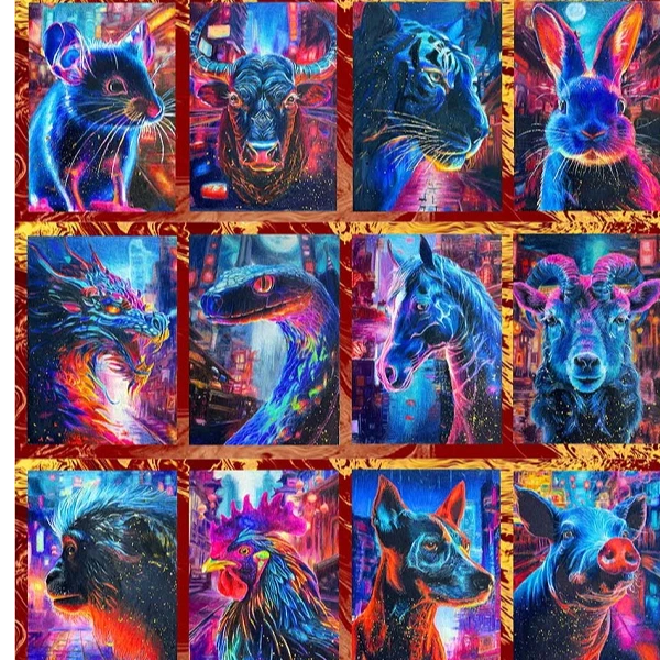 虎妞【拆盒】鸿梦工作室《鸿运当头，十二守护》手绘 收藏卡片默认代拆