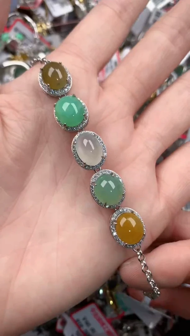 银S925镶嵌戒指翡翠14-14-14      10